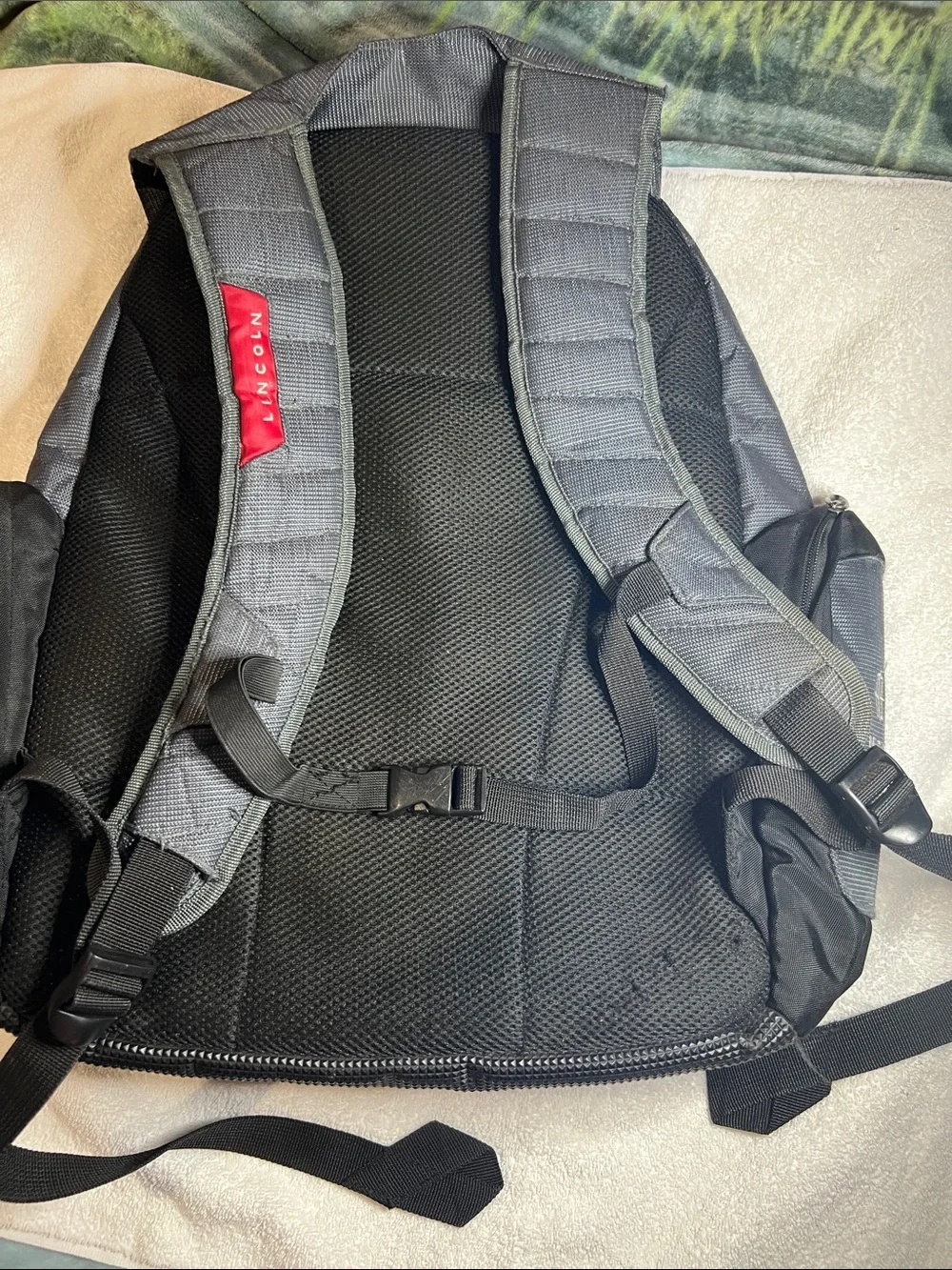 Lincoln Men's Gray and Red Travel/Work Backpack